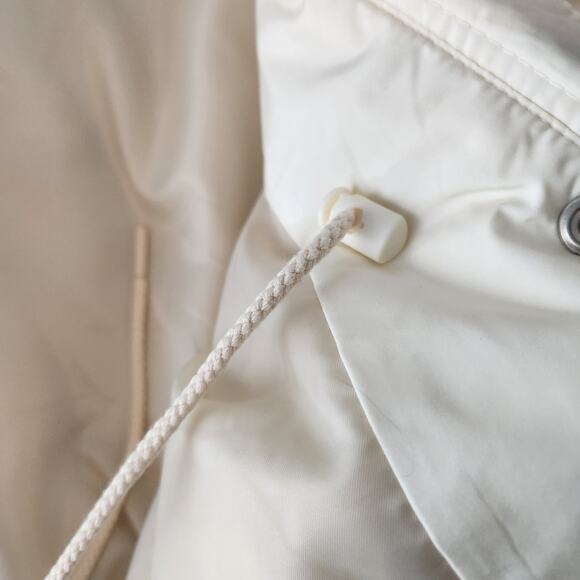 Talbots Puffer Jacket Removable Faux Fur Collar Quilted Zip Cream Size Large 12 - Picture 9 of 11